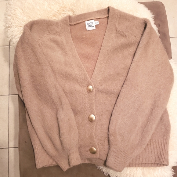 Princess Polly Merlo Sweater Cardigan Tan XS/S - Picture 4 of 8